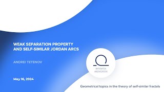 Lecture 2. Weak separation property and self-similar Jordan arcs