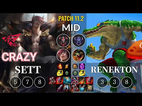 RW Crazy Sett vs Renekton Mid - KR Patch 11.2