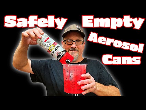 Part of a video titled How to (Safely) Remove The Contents Of Any (Aerosol) CAN - YouTube