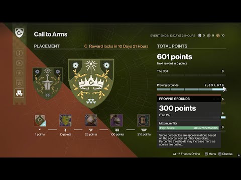 Solo Proving Grounds: 2,831,978 Score - Call to Arms "Top 1%" Score [Destiny 2]