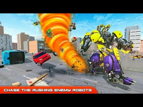 Tornado Robo5 Car Transformation: Hurricane Car Robot Games