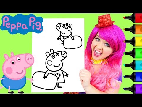 Coloring Peppa Pig & George Pillow Fight Coloring Page Prismacolor Markers | KiMMi THE CLOWN