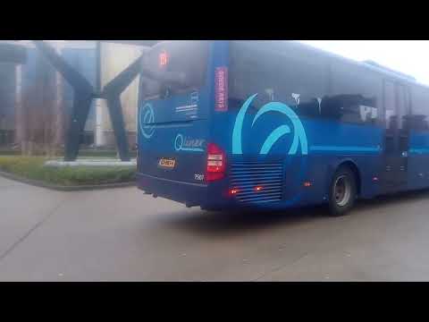 Arriva Q-liner 7507 vertrekt van Leeuwarden Busstation als lijn 320 naar Heerenveen via Drachten
