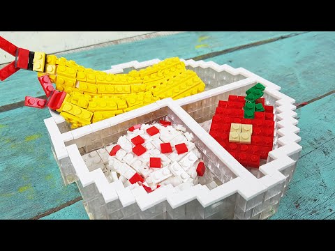 Lego Shrimp Fried Rice Bowl - Lego In Real Life | Stop Motion Cooking & ASMR