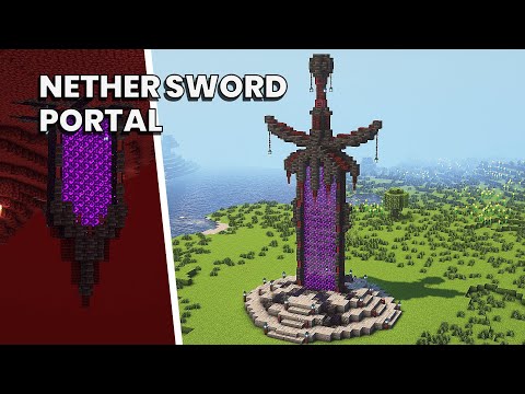 Minecraft | How To Build a Nether Sword Portal | Tutorial