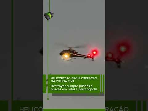 Helicóptero da Polícia Civil acompanha Operação Destroyer em Jataí e Serranópolis