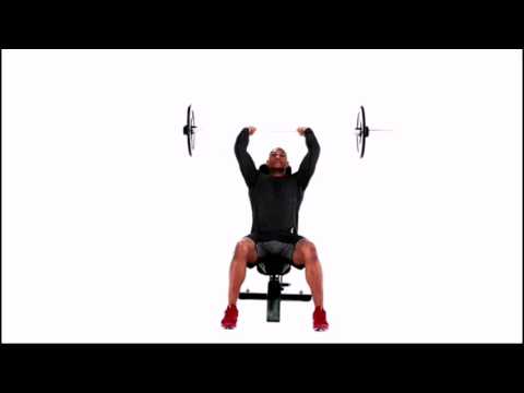 Seated Barbell Overhead Triceps Extension Exercise