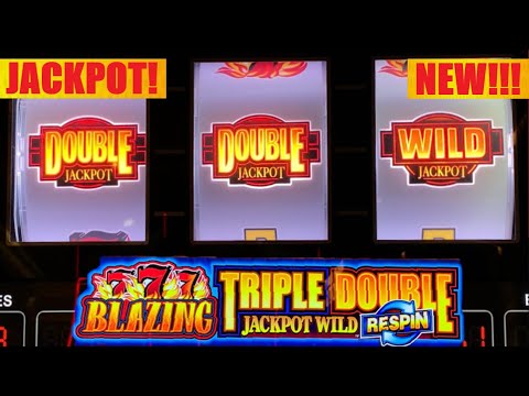 JACKPOT! NEW Triple Double Jackpot Wild Blazing 777 RESPIN slot & MORE!