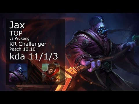 Jax Top vs Wukong - KR Challenger 11/1/3 Patch 10.10 Gameplay