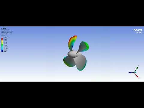 Boat Propeller, ANSYS MECHANICAL - PART #12, Total Deformation Vectors