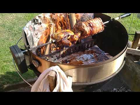 2020-011 - Spiesebraten on the Weber 26 inch/67cm using Moesta Pizza Ring, cool bananas