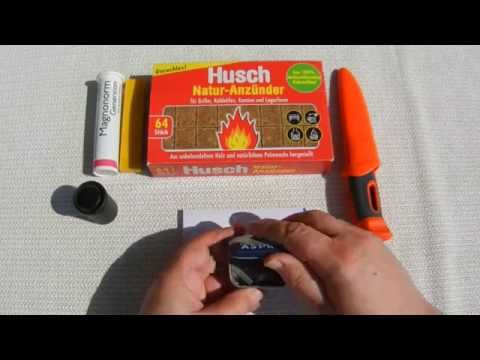 Bleistiftspitzer als Magnesium Feuerstarter - Pencil Sharpener as Magnesium Firestarter