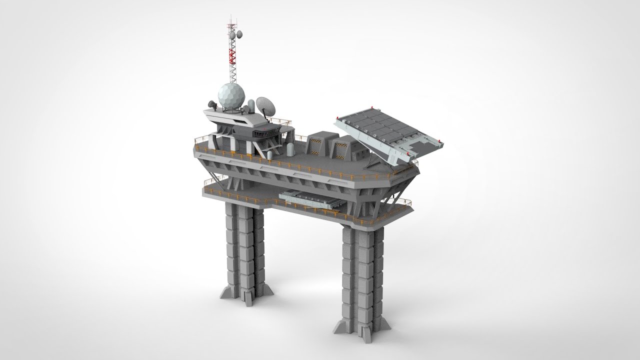 Plataforma de radar 1 Modelo 3D