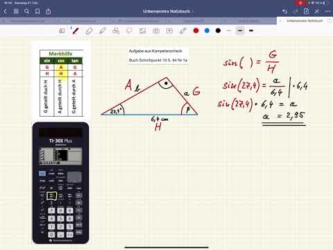 Trigonometrie 1, (einfach) im rechtwinkligen Dreieck