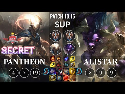 APK Secret Pantheon vs Alistar Sup - KR Patch 10.15