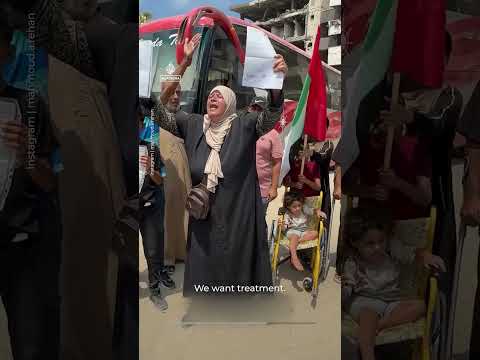 Palestinians rally outside Al-Shifa hospital, demanding medical evacuation | AJ #shorts