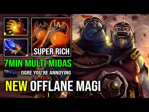 How to Play Offlane Ogre Magi in 7.32e with 7Min Midas Super Rich Multi Cast Dota 2