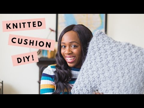 DIY Simple Knitted Cushion Cover Tutorial