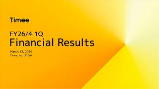 Presentation for FY2026.4 1Q Financial Results (Webcast)