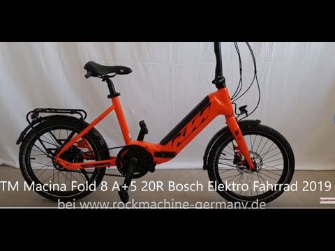 KTM Macina Fold 8 A+5 20R Bosch Drive Unit Powertube 500WH Gates Carbon Drive Elektro Fahrrad 2019