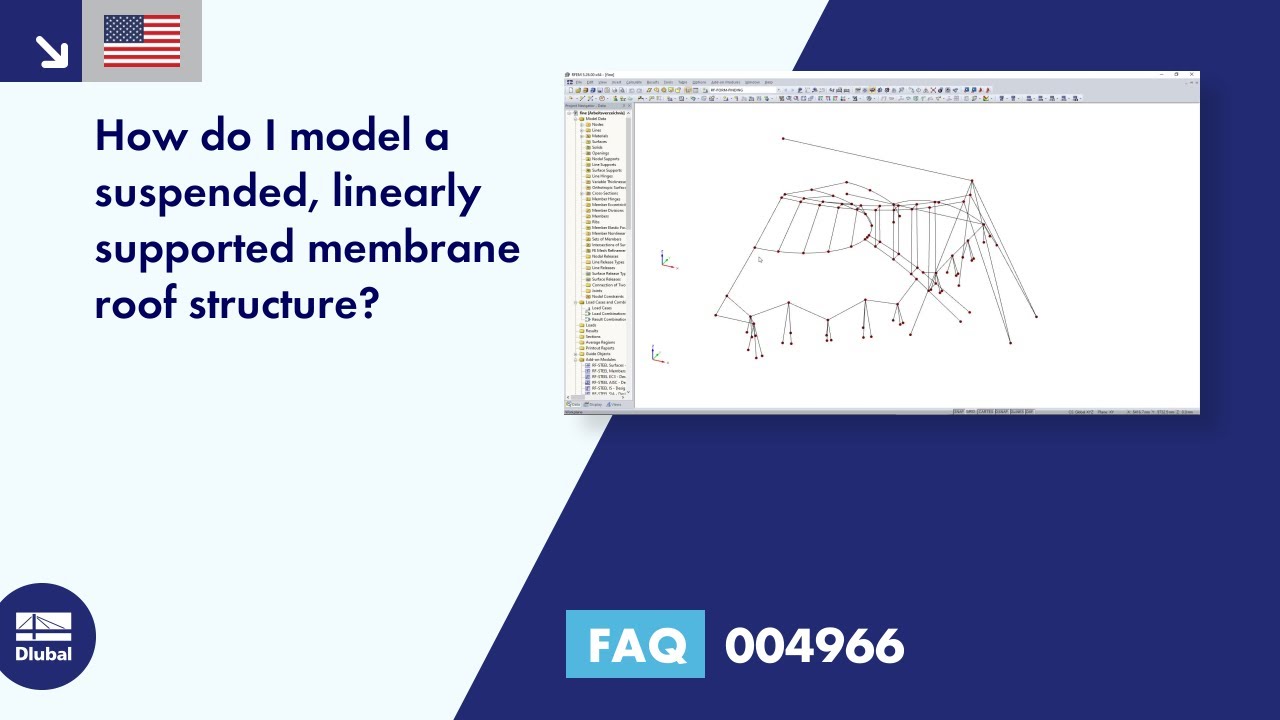 FAQ 004966 | How do I model a suspended membrane roof structure with line supports?