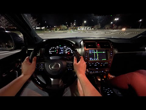 2021 Lexus GX460 POV Night Drive Through Light Snow And Quiet Streets