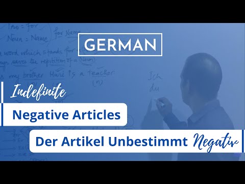 Der Artikel Unbestimmt Negativ || Indefinite Negative Articles || German basics