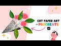 ✂️ Papercut Art in Procreate || Flower Bouquet Collage || Free Procreate Brushes  💐