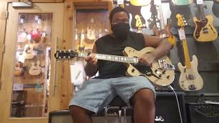 Video thumbnail for Playing a Gretsch G2627T Hollow Body at Guitar Center in Las Vegas, NV by Christian Phifer
