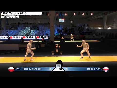 VERONA 2018 Cadet World Championships Man's Sabre Individual Tableau 1/32