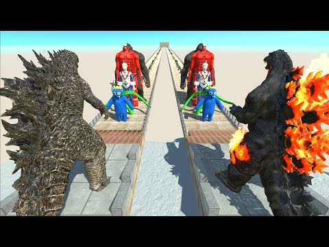 Godzilla 2021 VS Godzilla Burning | Who Is Faster And Stronger? - Animal Revolt Battle Simulator