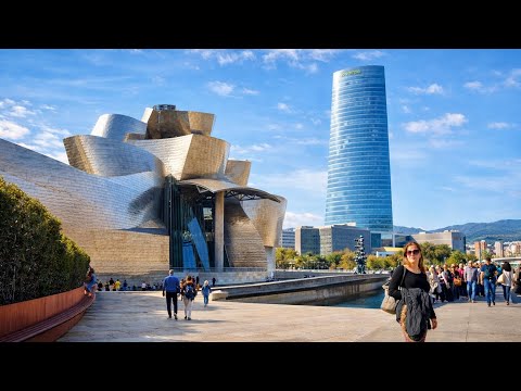 Bilbao, uma das melhores cidades da Espanha🇪🇸 Passeio a pé em 4K HDR - 2022