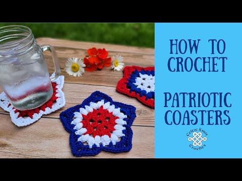 Red, White and Blue Crochet Coasters Tutorial!
