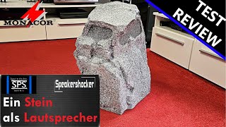 Monacor GLS-301 Test. Outdoor deko Lautsprecher als Stein, guter unauffälliger Außen Lautsprecher.