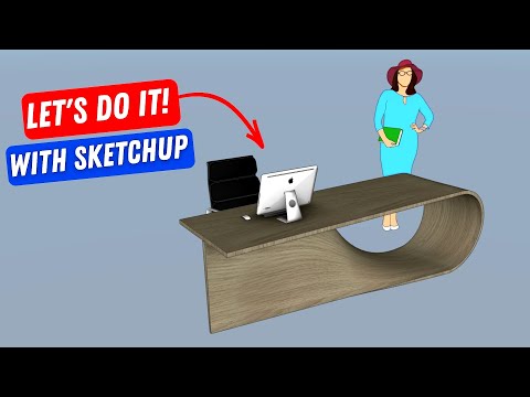 Modern Desk Modeling in SketchUp | Easy 3D Furniture Tutorial
