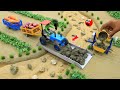 mini tractor making concrete bridge | homemade tractor @sanocreator