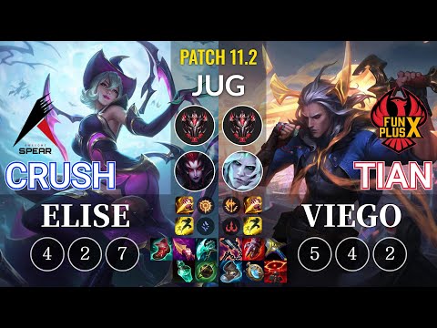ASP Crush Elise vs FPX Tian Viego Jungle - KR Patch 11.2