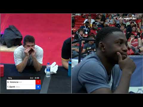 74 Kg Semis Anthony Valencia ASU Wrestling Vs Thomas Gantt TMWC WOLFPACK WC