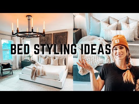 Part of a video titled BED STYLING || 4 WAYS || EASY & COZY || 2022 - YouTube