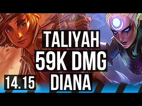 TALIYAH vs DIANA (MID) | 59k DMG, 66% winrate, Dominating | VN Master | 14.15