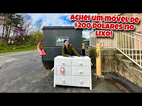 Achei um móvel de $200 dólares no lixo dos Estados Unidos!🇺🇸