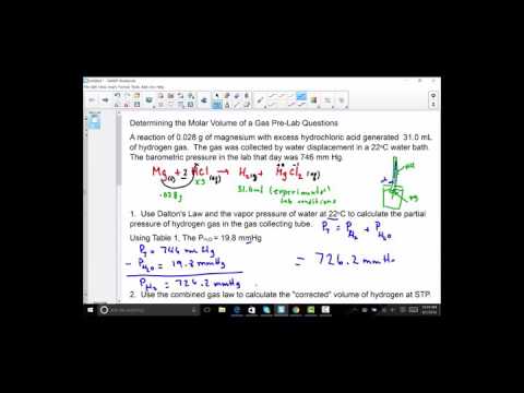 PreLab Questions:  Molar Volume of Hydrogren Gas