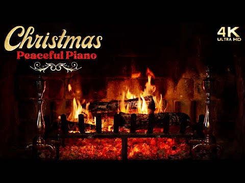 Crackling Christmas Fireplace & Peaceful Christmas Piano Music Ambience - Music by Chris Weeks