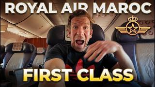 I'm the ONLY one in First Class flying Royal Air Maroc Rome Italy to Casablanca Morocco!