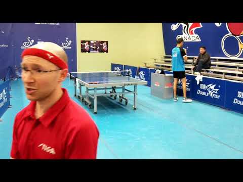 Table tennis Oliver Bhugon blue in a match at ontario cup part #1
