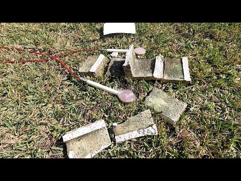 029 Crashing concrete brick with 2.9 Tesla magnetic Pulser