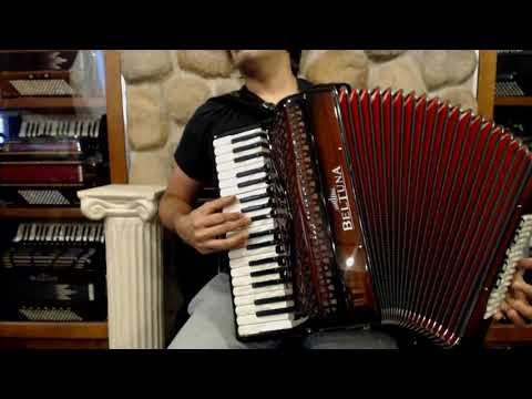 BELTEURIV96MWR - Walnut Root Beltuna Euro IV Piano Accordion LMMM 37 96 $5499