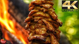 Gyros On a Rope (4K) – Primitive Cooking ASMR – Must See!