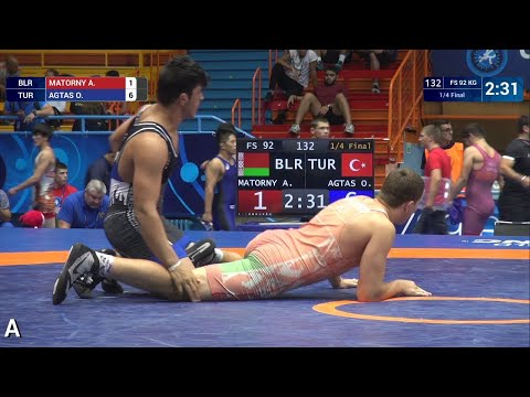 1/4 FS - 92 kg: A. MATORNY (BLR) v. O. AGTAS (TUR)