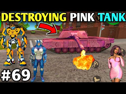 Destroying Pink Tank In Rope Hero Vice Town | rope hero | rope hero game